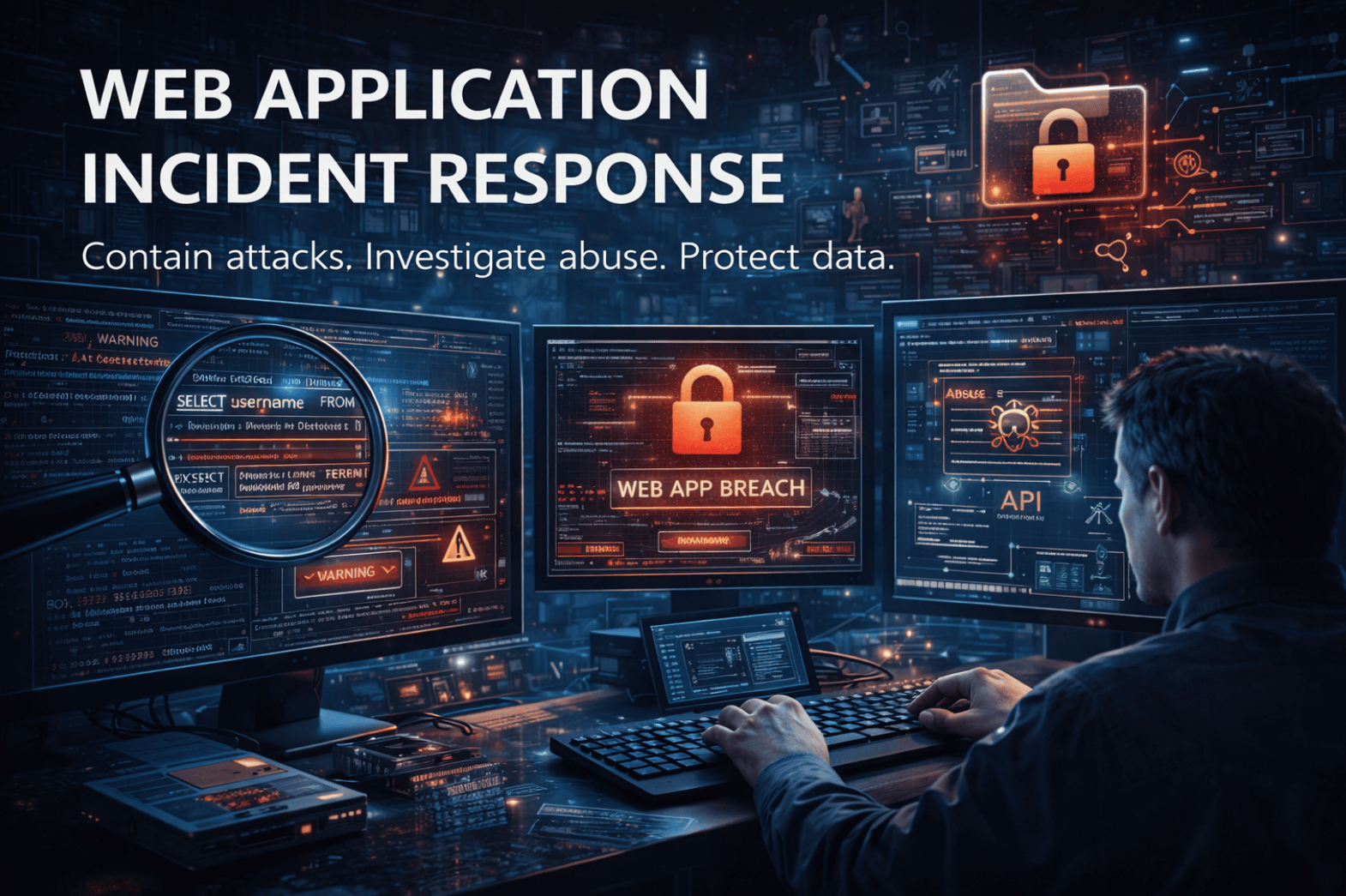 Web application incident response investigation showing application abuse, API attacks, and data exposure analysis